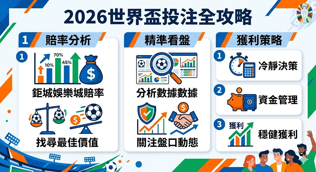 2026世界杯投注全攻略：鉅城娛樂城賠率分析，教你如何精準看盤獲利！